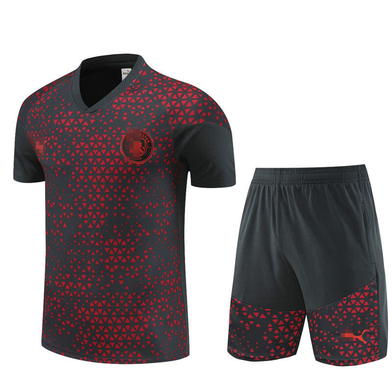 Camiseta de Entrenamiento de Manchester City 2023/2024 Negro/Rojo